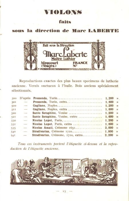 Laberte et Magni, catalogue de 1927.