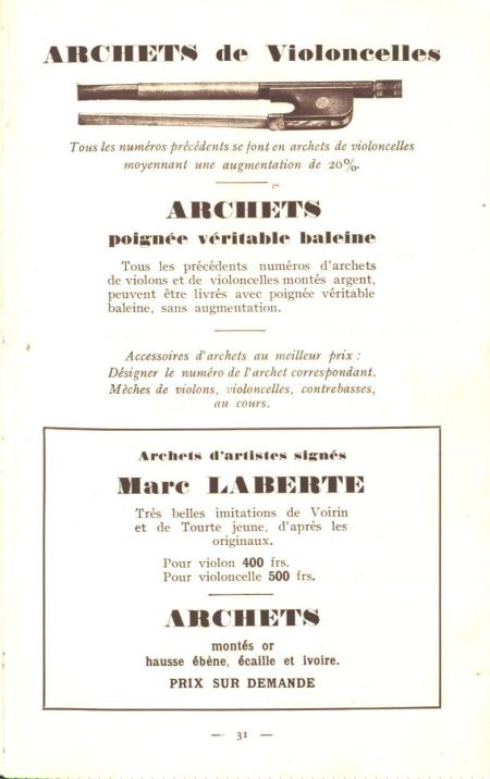 Laberte et Magni, catalogue de 1927.