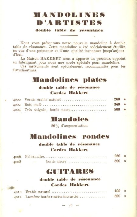 Laberte et Magni, catalogue de 1927.