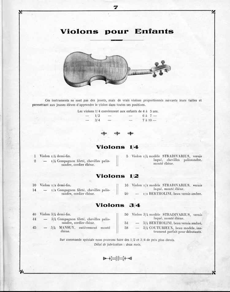 Catalogue de le maison de lutherie Laberte et Magni, 1915.