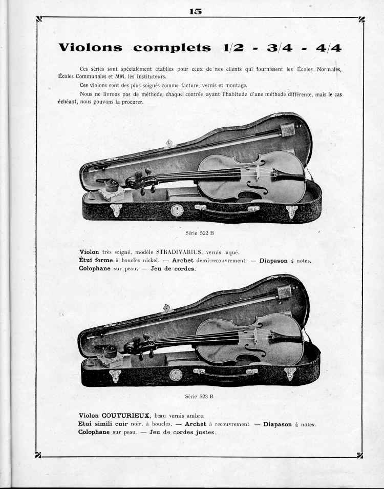 Catalogue de le maison de lutherie Laberte et Magni, 1915.