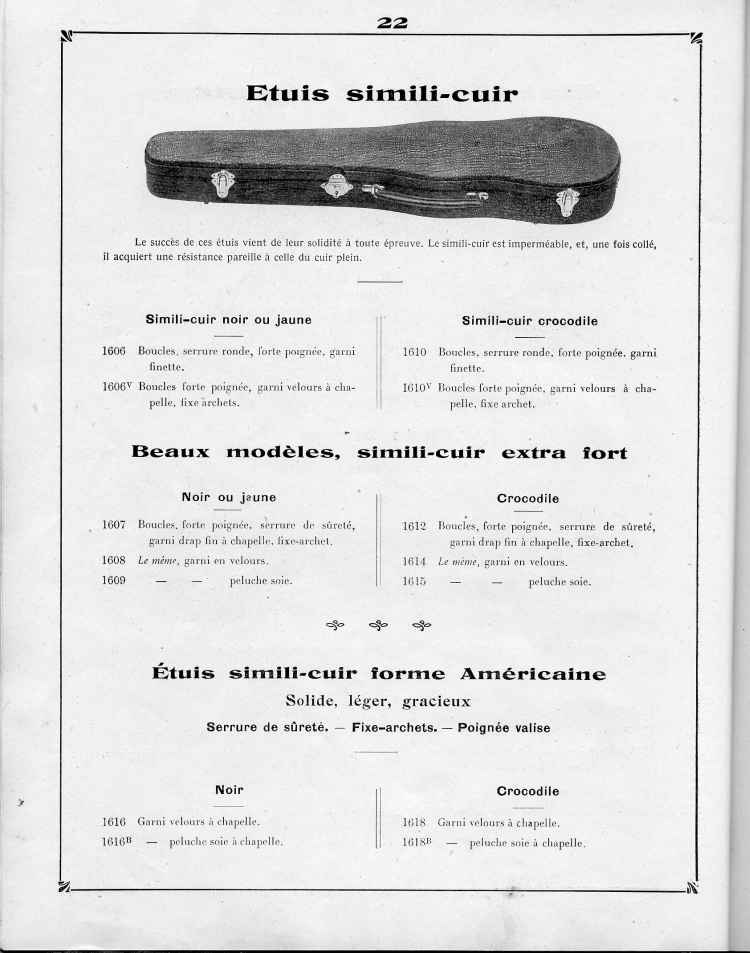 Catalogue de le maison de lutherie Laberte et Magni, 1915.