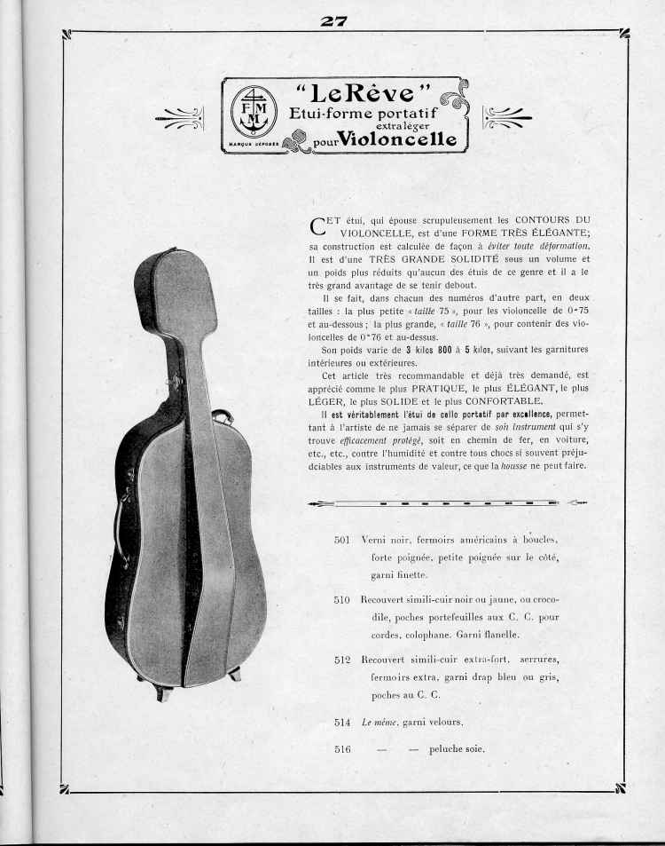 Catalogue de le maison de lutherie Laberte et Magni, 1915.