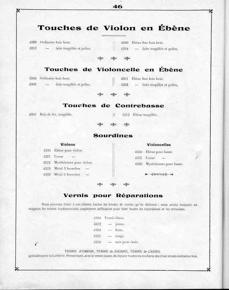 Catalogue de le maison de lutherie Laberte et Magni, 1915.