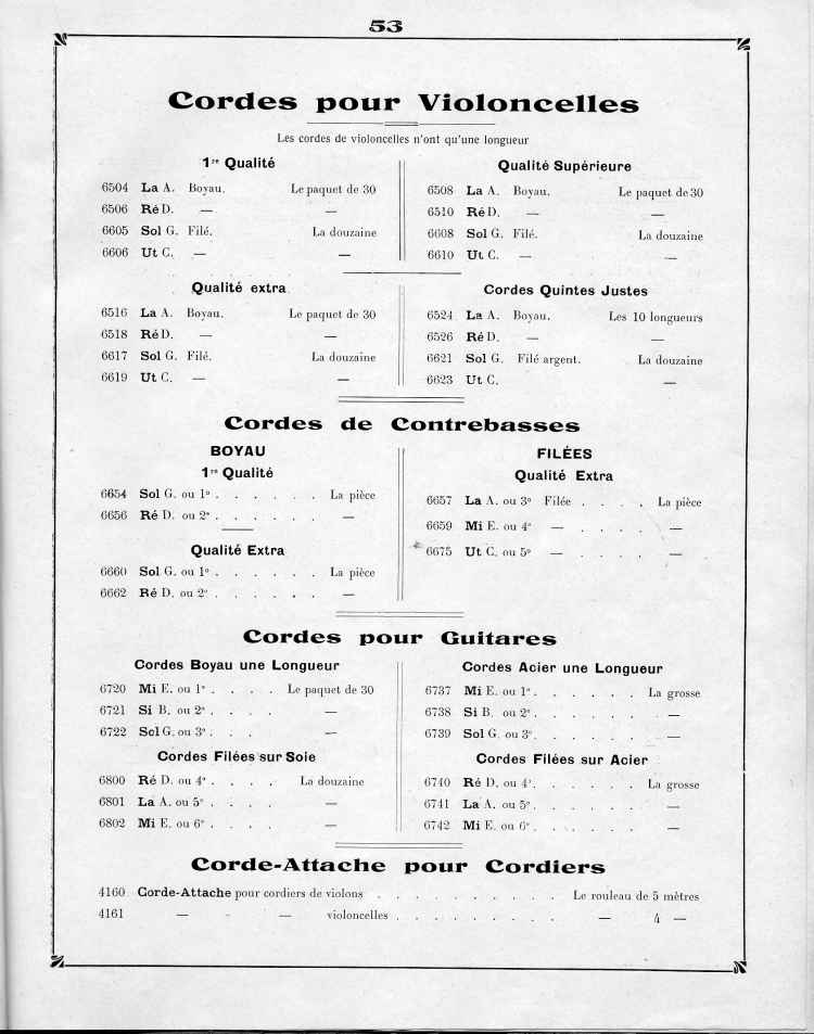 Catalogue de le maison de lutherie Laberte et Magni, 1915.