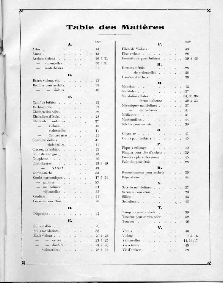 Catalogue de le maison de lutherie Laberte et Magni, 1915.