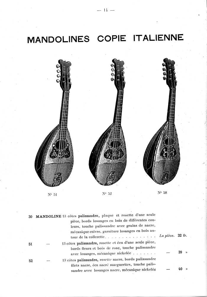 Catalogue de lutherie. Laberte  Mirecourt. 1905.