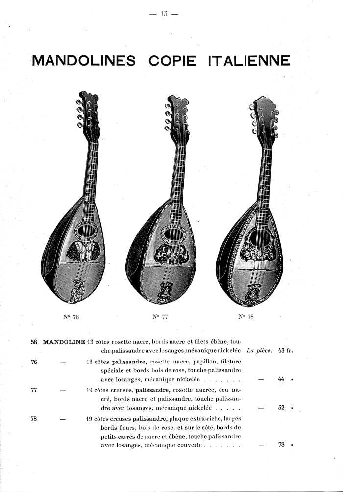 Catalogue de lutherie. Laberte  Mirecourt. 1905.