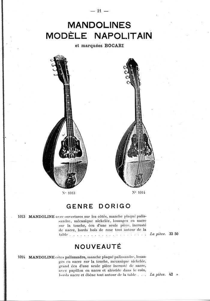 Catalogue de lutherie. Laberte  Mirecourt. 1905.