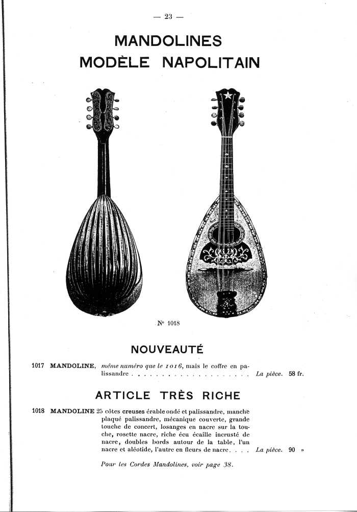 Catalogue de lutherie. Laberte  Mirecourt. 1905.