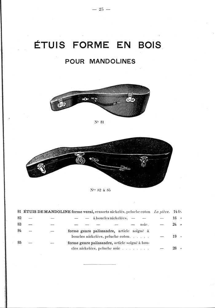 Catalogue de lutherie. Laberte  Mirecourt. 1905.