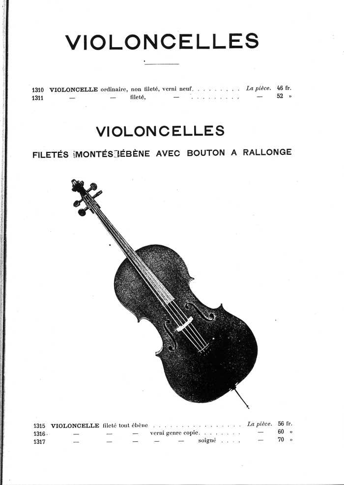 Catalogue de lutherie. Laberte  Mirecourt. 1905.