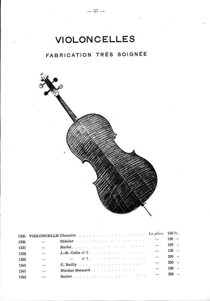 Catalogue de lutherie. Laberte  Mirecourt. 1905.