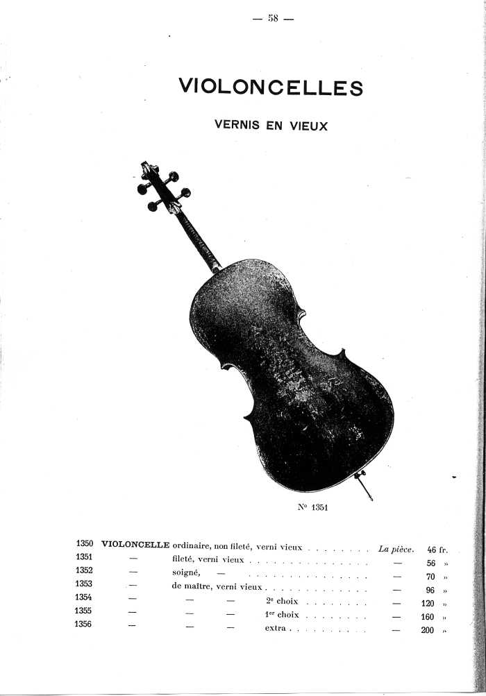 Catalogue de lutherie. Laberte  Mirecourt. 1905.