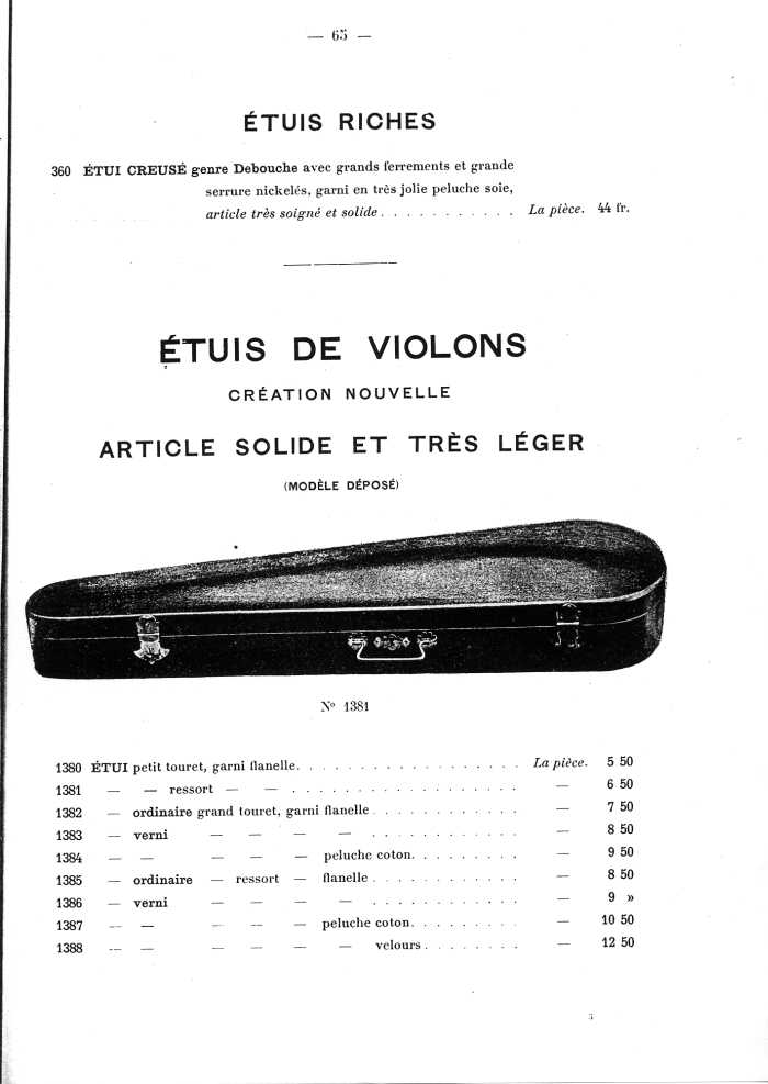 Catalogue de lutherie. Laberte  Mirecourt. 1905.