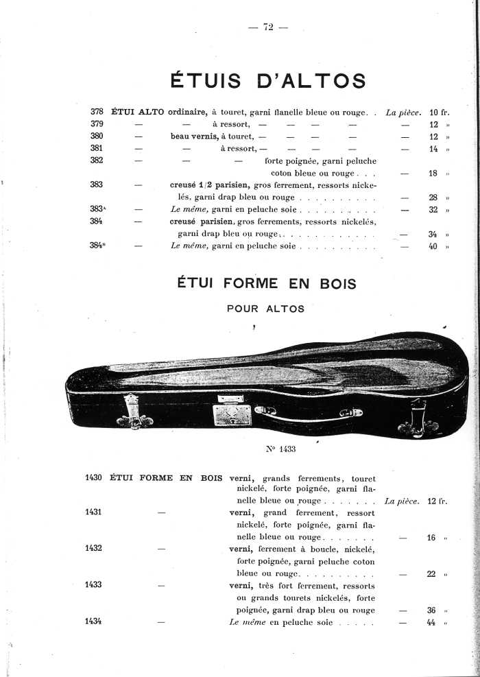 Catalogue de lutherie. Laberte  Mirecourt. 1905.