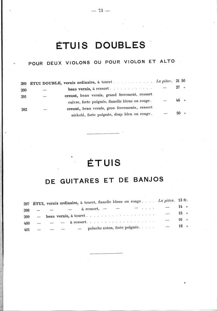 Catalogue de lutherie. Laberte  Mirecourt. 1905.