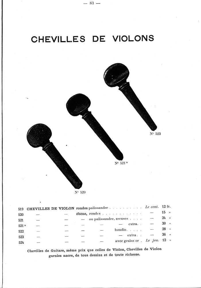 Catalogue de lutherie. Laberte  Mirecourt. 1905.