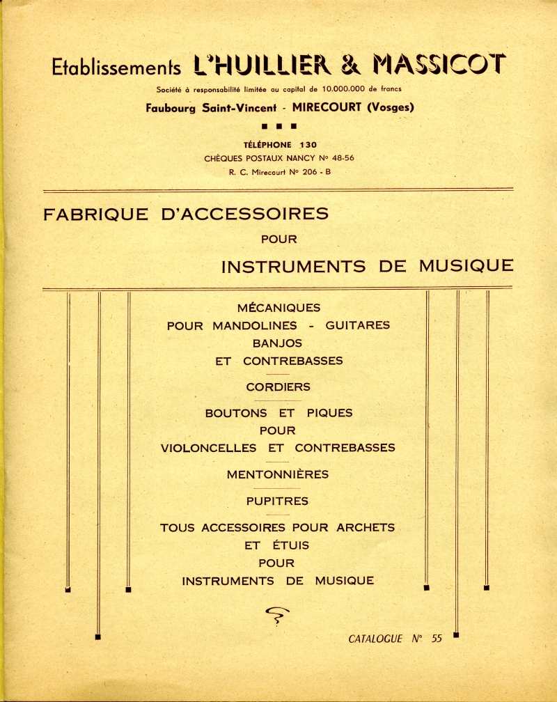 Catalogue d'accessoires Lhuillier-Massicot.