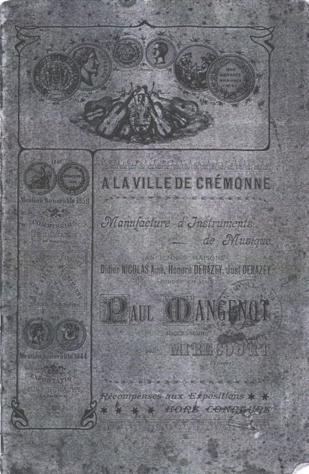 Catalogue partiel Paul Mangenot de 1890.