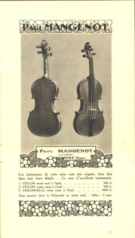 Catalogue complet Paul Mangenot de 1925.