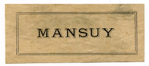 Etiquette Mansuy