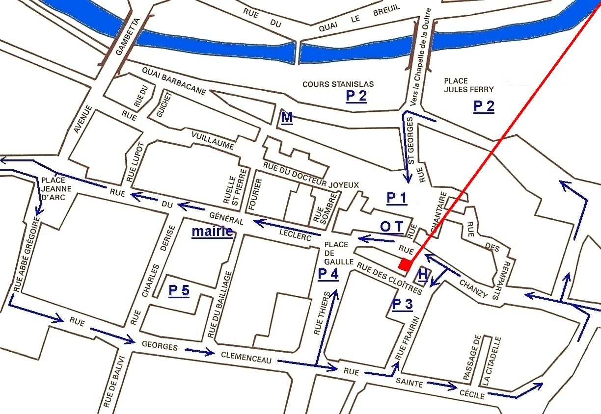 Plan d'accs de l'atelier Cognier et Terrier  Mirecourt.