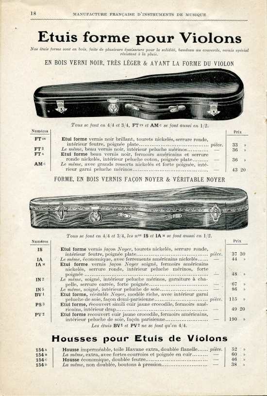 Catalogue 1919 de la maison de lutherie Jrme Thibouville-Lamy  Mirecourt.