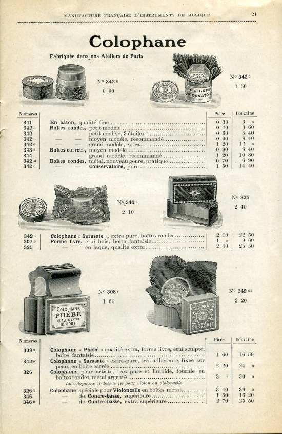 Catalogue 1919 de la maison de lutherie Jrme Thibouville-Lamy  Mirecourt.