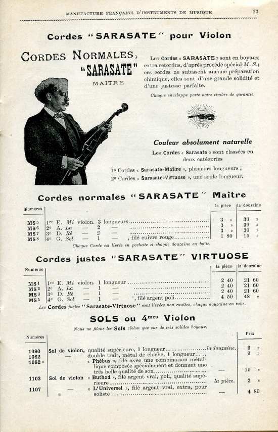 Catalogue 1919 de la maison de lutherie Jrme Thibouville-Lamy  Mirecourt.