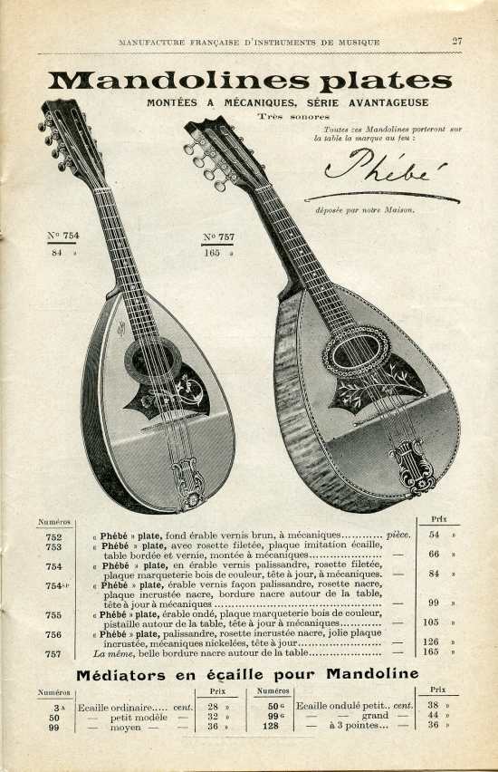 Catalogue 1919 de la maison de lutherie Jrme Thibouville-Lamy  Mirecourt.