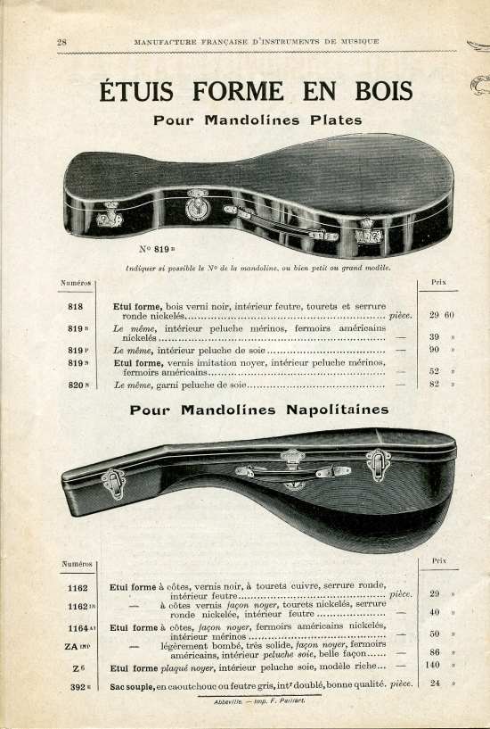 Catalogue 1919 de la maison de lutherie Jrme Thibouville-Lamy  Mirecourt.