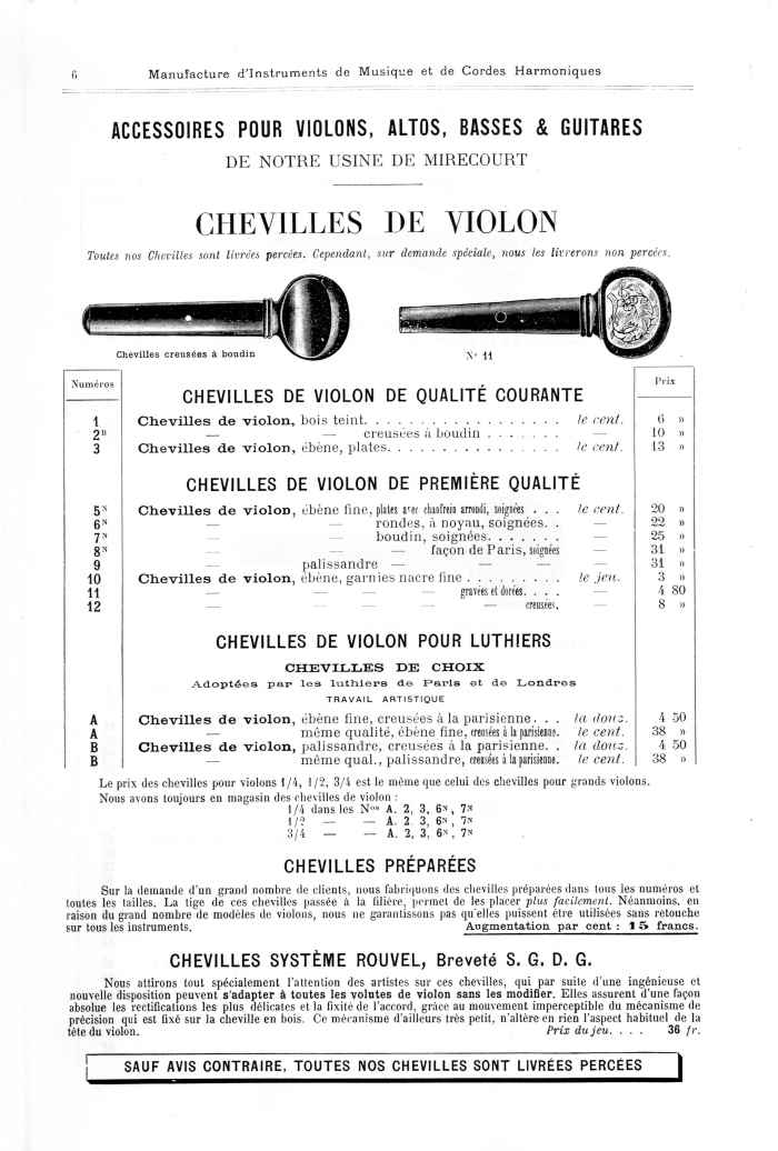 Catalogue 1901 de la maison de lutherie Jrme Thibouville-Lamy  Mirecourt.