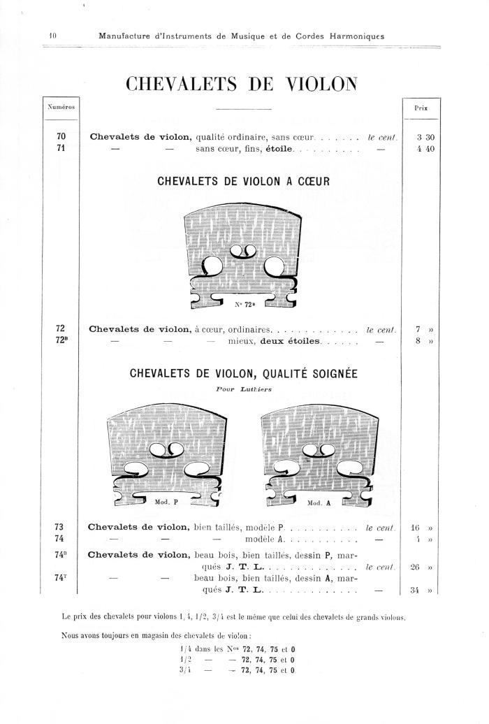 Catalogue 1901 de la maison de lutherie Jrme Thibouville-Lamy  Mirecourt.