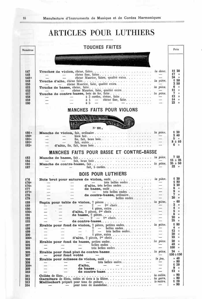 Catalogue 1901 de la maison de lutherie Jrme Thibouville-Lamy  Mirecourt.