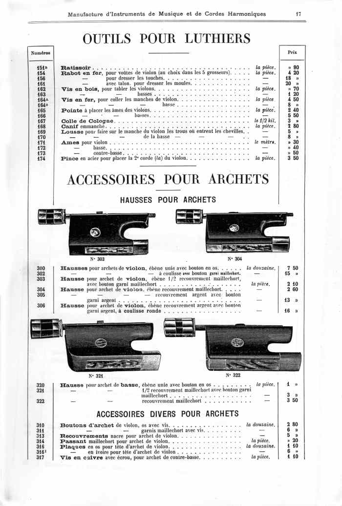 Catalogue 1901 de la maison de lutherie Jrme Thibouville-Lamy  Mirecourt.