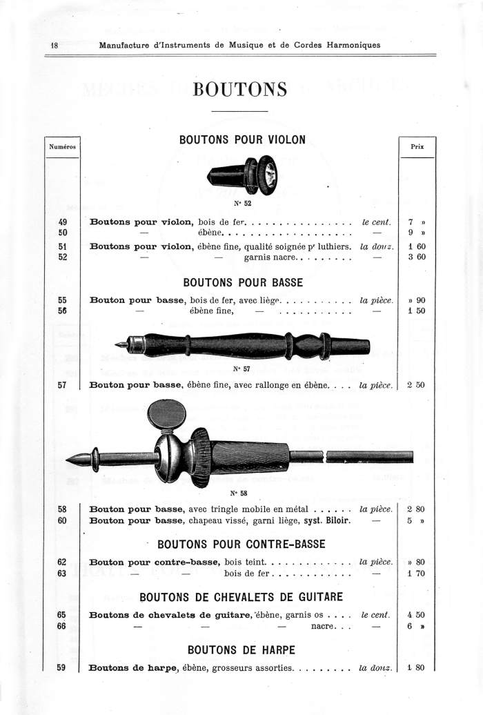 Catalogue 1901 de la maison de lutherie Jrme Thibouville-Lamy  Mirecourt.