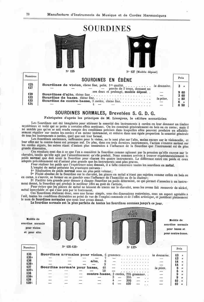 Catalogue 1901 de la maison de lutherie Jrme Thibouville-Lamy  Mirecourt.