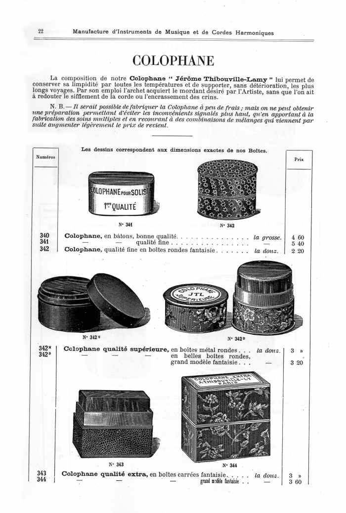 Catalogue 1901 de la maison de lutherie Jrme Thibouville-Lamy  Mirecourt.