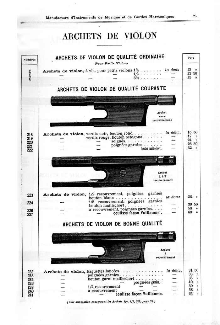 Catalogue 1901 de la maison de lutherie Jrme Thibouville-Lamy  Mirecourt.