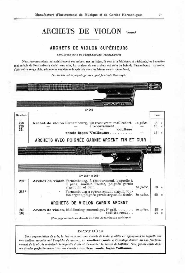 Catalogue 1901 de la maison de lutherie Jrme Thibouville-Lamy  Mirecourt.