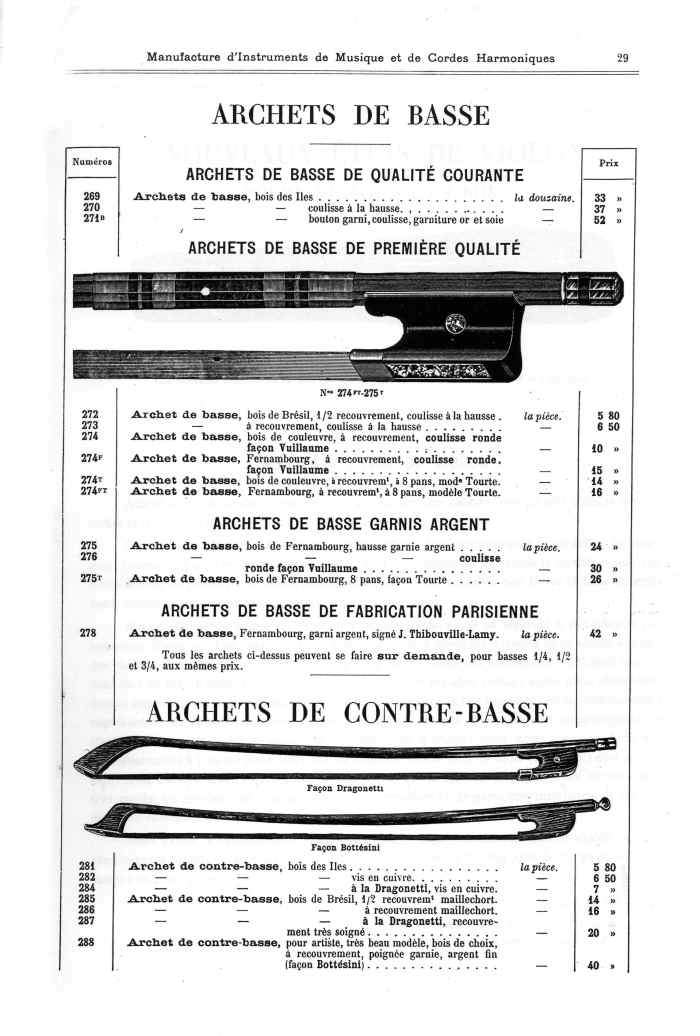 Catalogue 1901 de la maison de lutherie Jrme Thibouville-Lamy  Mirecourt.