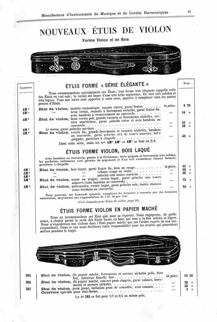 Catalogue 1901 de la maison de lutherie Jrme Thibouville-Lamy  Mirecourt.