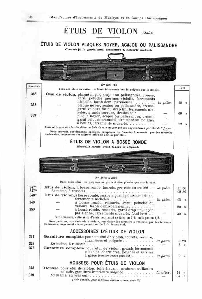 Catalogue 1901 de la maison de lutherie Jrme Thibouville-Lamy  Mirecourt.