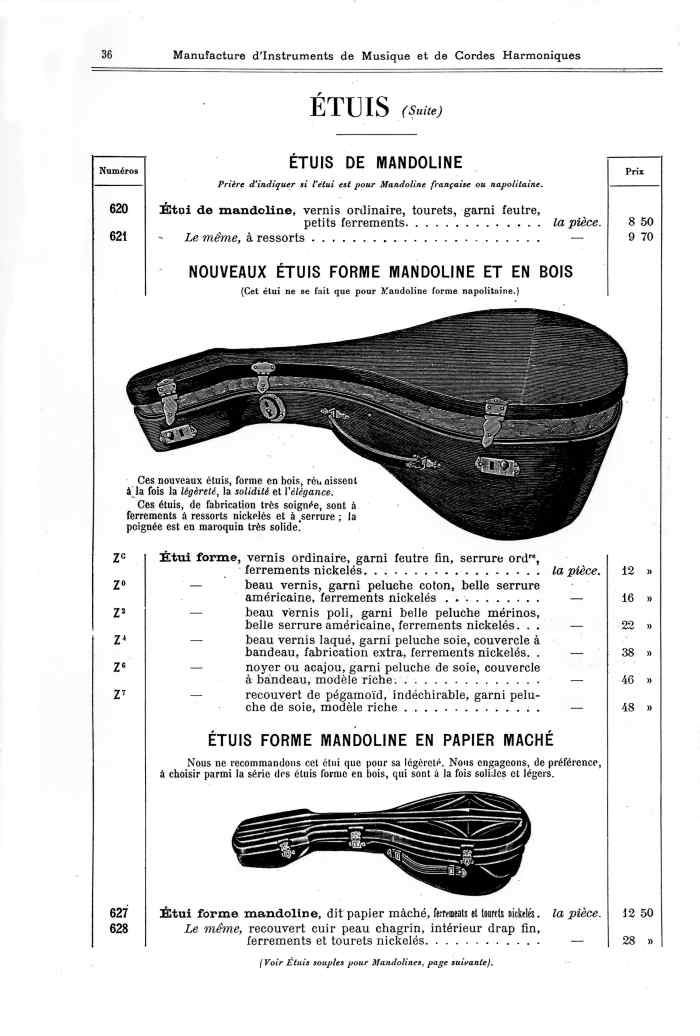 Catalogue 1901 de la maison de lutherie Jrme Thibouville-Lamy  Mirecourt.