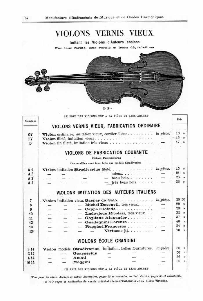 Catalogue 1901 de la maison de lutherie Jrme Thibouville-Lamy  Mirecourt.