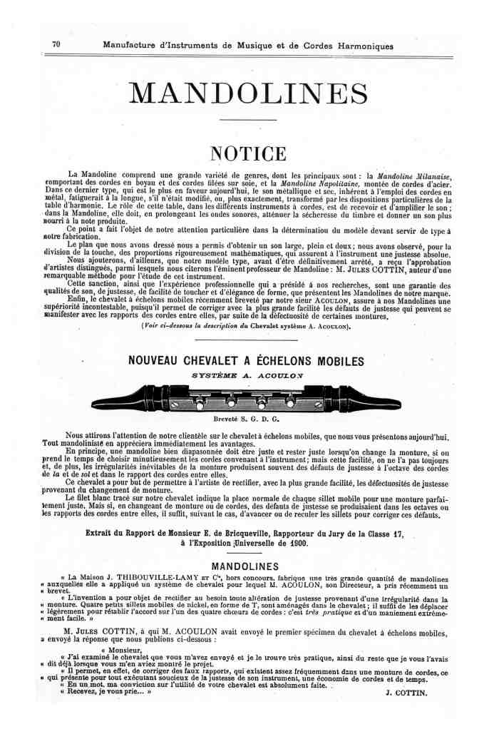 Catalogue 1901 de la maison de lutherie Jrme Thibouville-Lamy  Mirecourt.