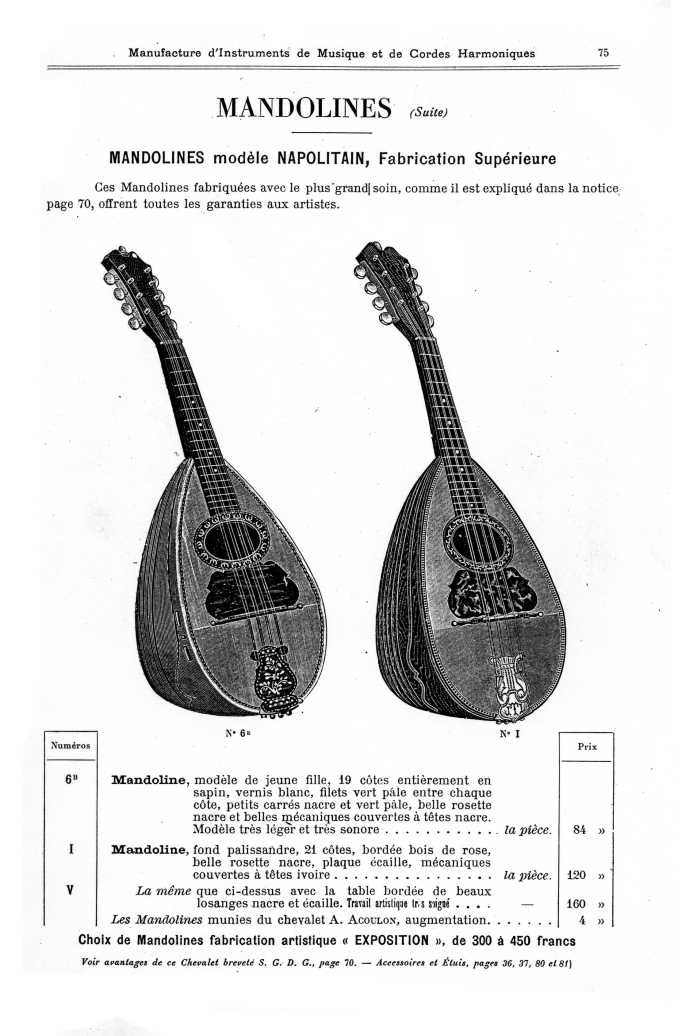 Catalogue 1901 de la maison de lutherie Jrme Thibouville-Lamy  Mirecourt.