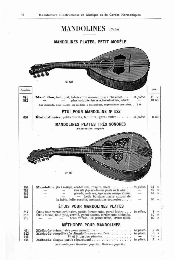 Catalogue 1901 de la maison de lutherie Jrme Thibouville-Lamy  Mirecourt.