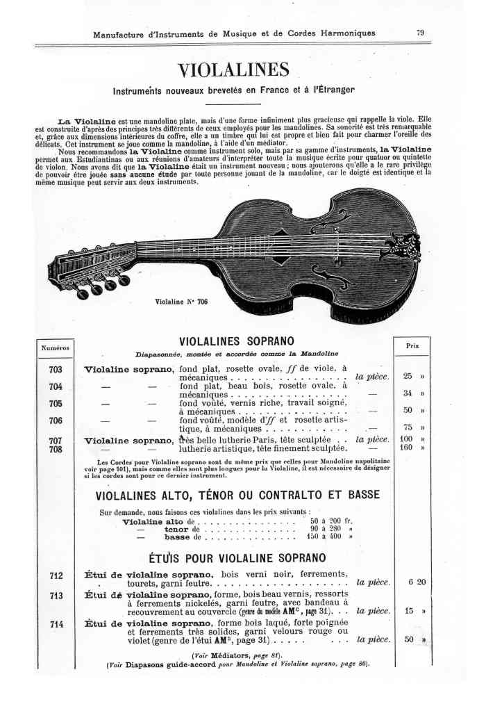 Catalogue 1901 de la maison de lutherie Jrme Thibouville-Lamy  Mirecourt.